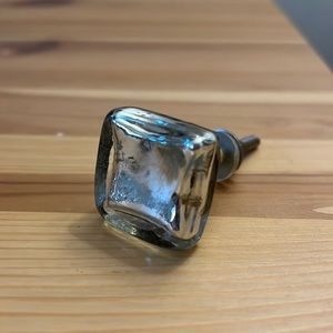 Antique Silver & Mercury Glass Square Knob drawer pulls - five (5)